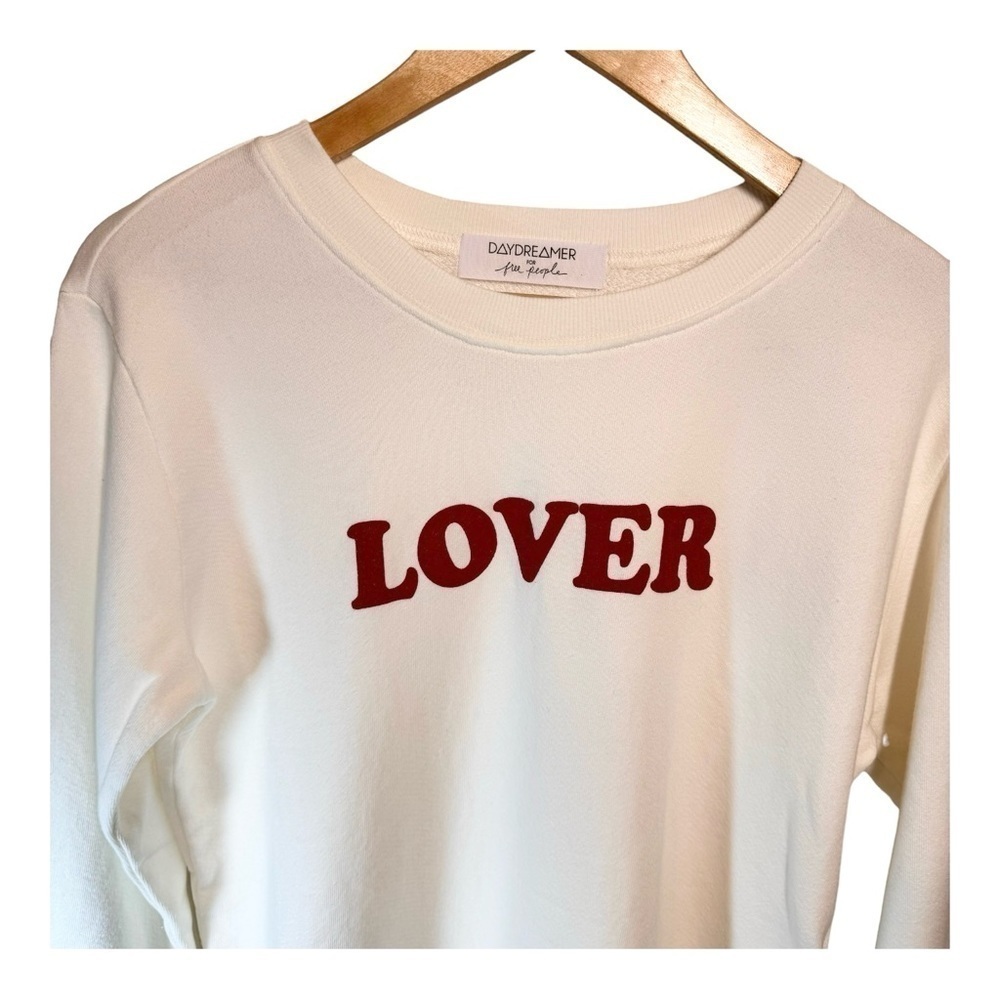 Free People x Daydreamer “Lover” Cotton Crewneck Sweatshirt NWOT - Picture 3 of 6